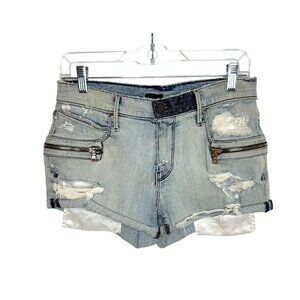 NEW RtA Distressed Blue Denim Shorts NWT - size 26